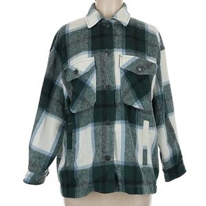 Zara Green Utility Jacket with Collared Neckline